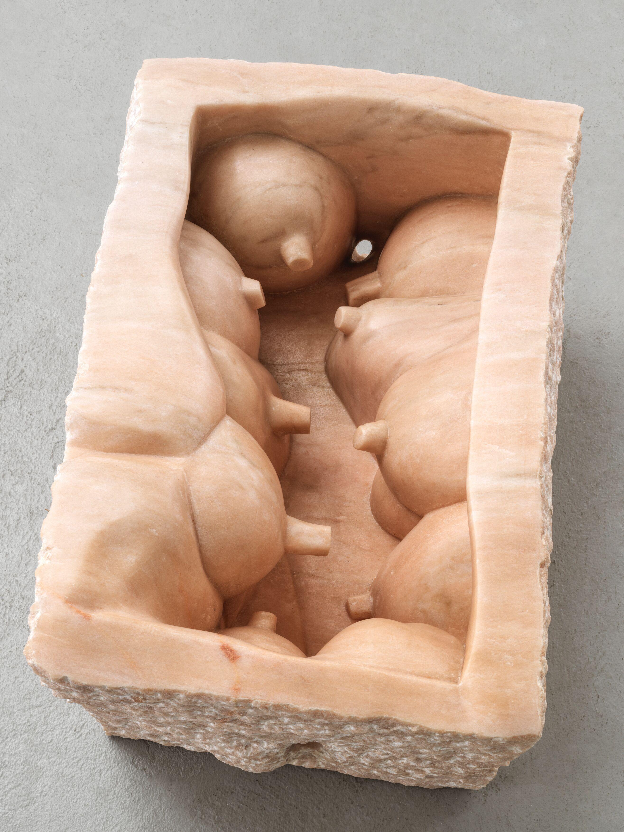 Louise Bourgeois, Nature Study #6, 1995. Pink marble. © The Easton Foundation / ADAGP, Paris 2021. Courtesy the Foundation and Hauser & Wirth. Photo: Stefan Altenburger Photography Zürich Image