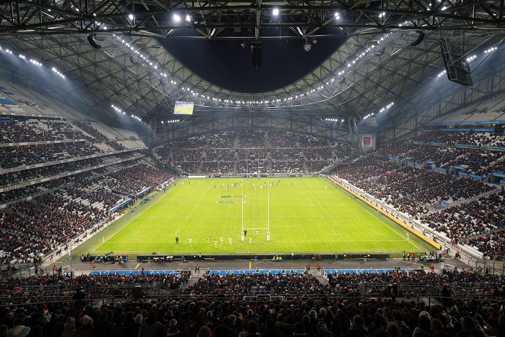 L’Orange Vélodrome en version rugby peut accueillir plus de 60000 spectateurs. Image