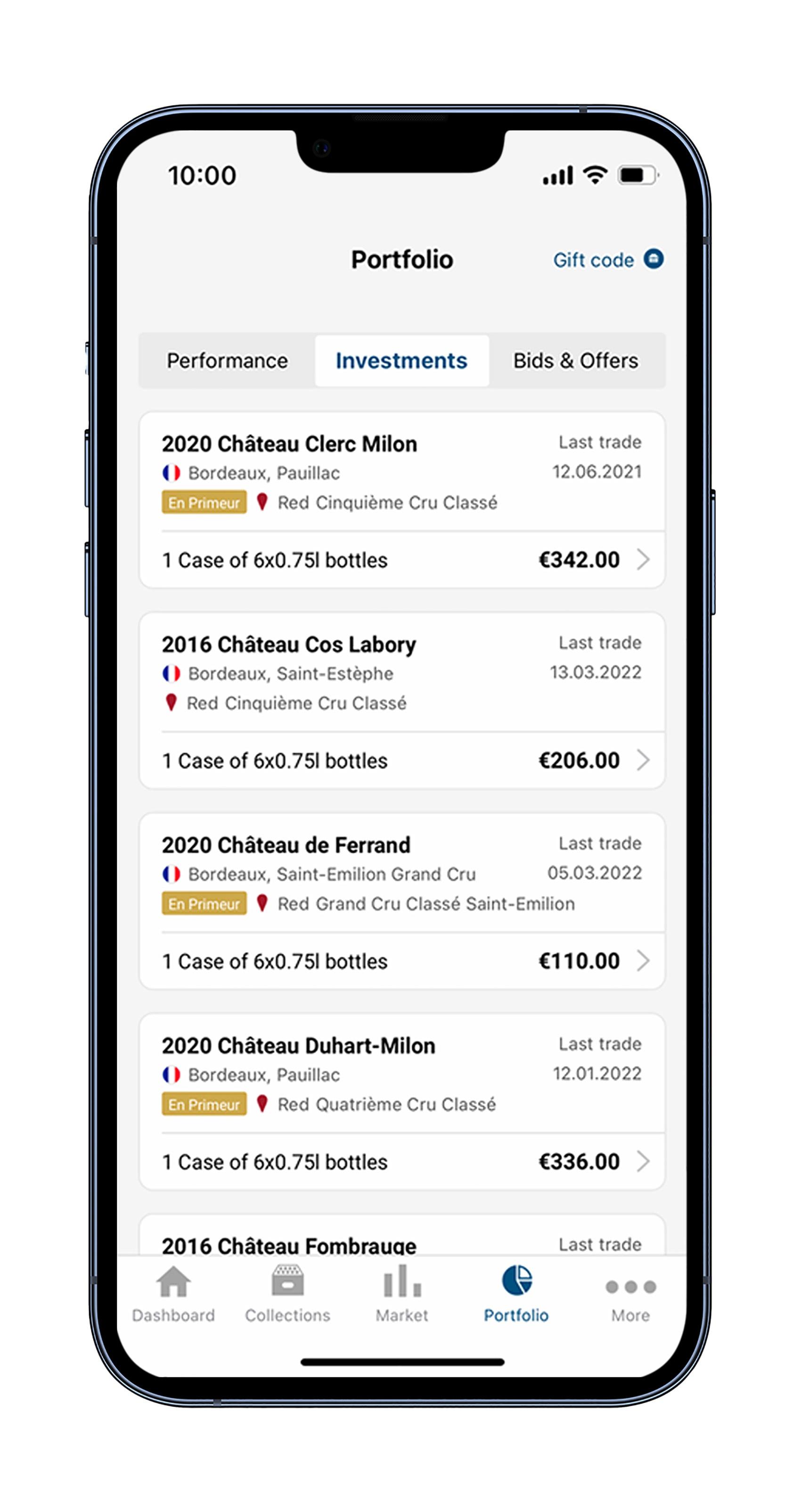Une application mobile pour investir dans le vin en toute simplicité, en fonction de son budget. Image