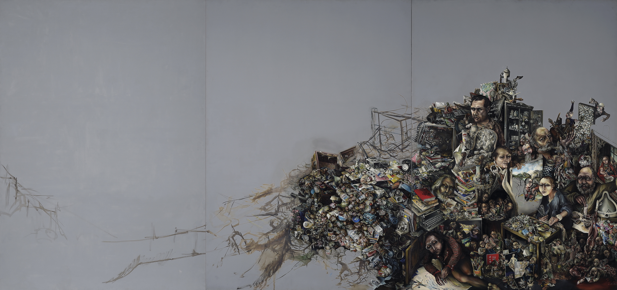 Martine Doytier, « Autoportrait », 1979-1984, huile sur toile, trois parties de 240 x 170 cm, l’ensemble : 240 x 510 cm. Collection Ville de Nice – Donation Ferrero. © DR Image