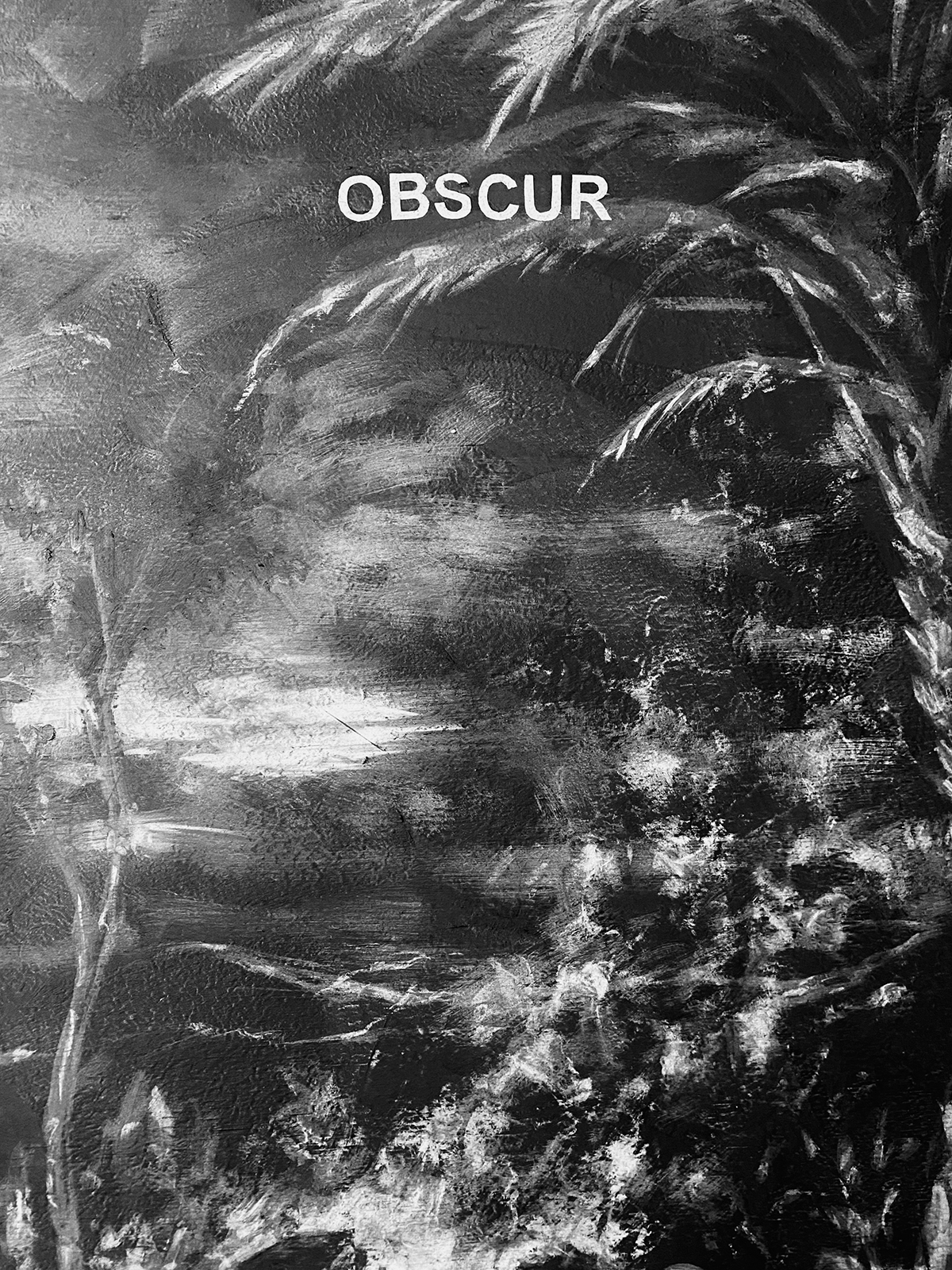 « Obscur/clair » (détail), 2024, graphite et acrylique sur bois, 120 x 60 cm. © Jean-Philippe Roubaud, ADAGP Image
