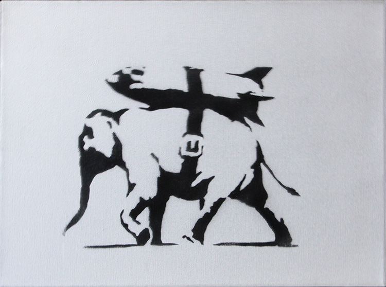 large banksy weaponry chrome